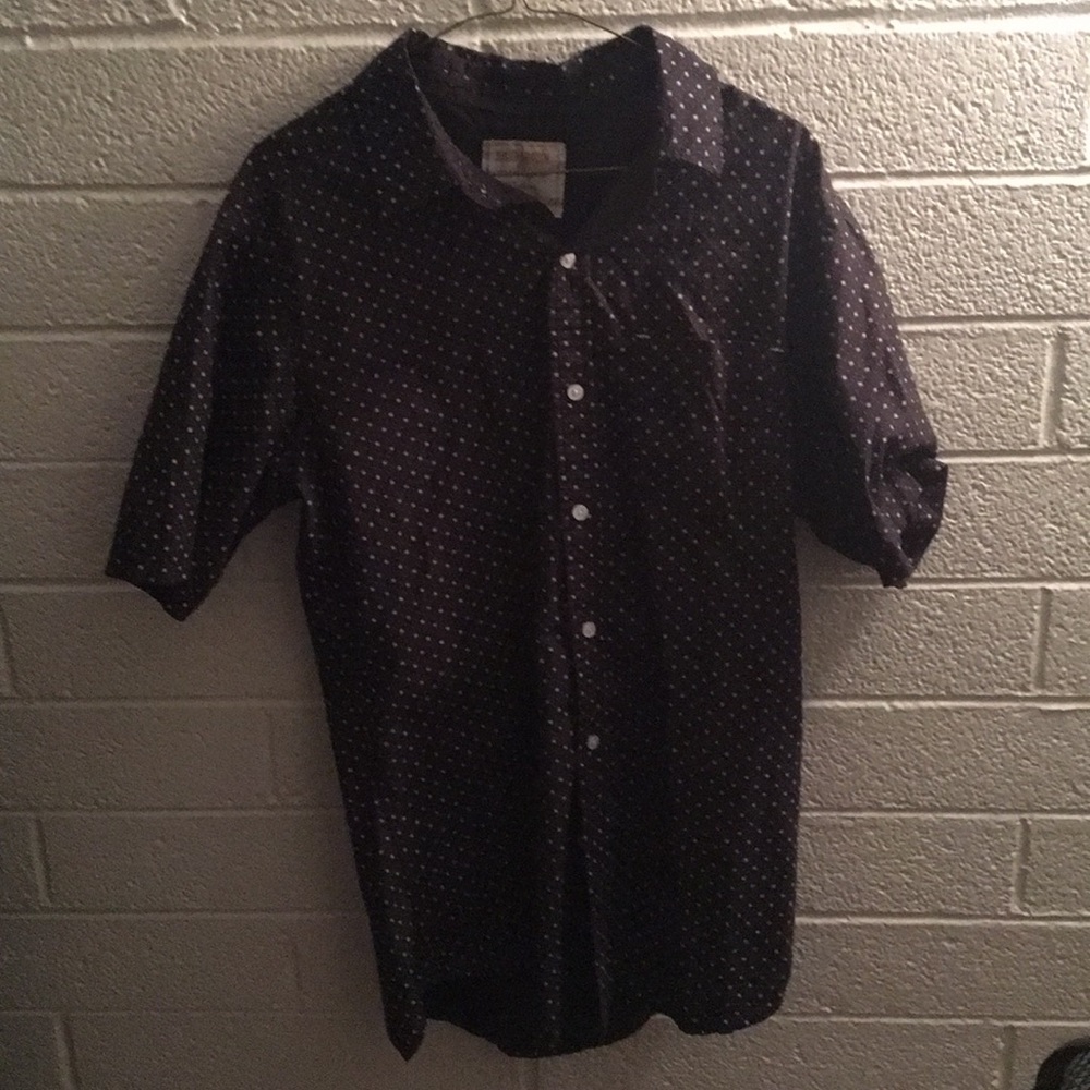 Black Button Up with White dots
